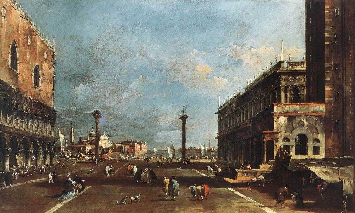 Veduta di Piazzetta San Marco verso San Giorgio con la Libreria Vecchia - Galleria Franchetti, Ca' d'Oro, Venezia